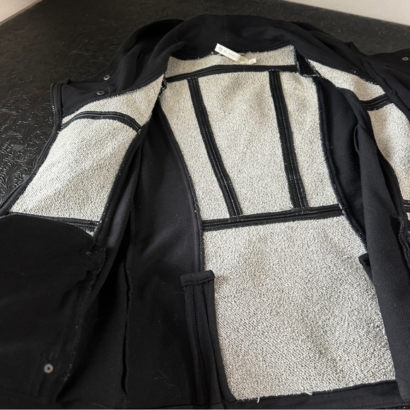 Blanc Noir Black Leather Moto Jacket - Athleisure Streetwear Chic - Size Small - Picture 12 of 15